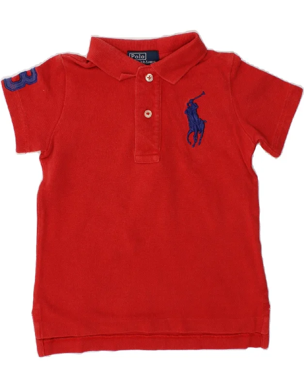 POLO RALPH LAUREN Baby Boys Graphic Polo Shirt 12-18 Months Red Cotton