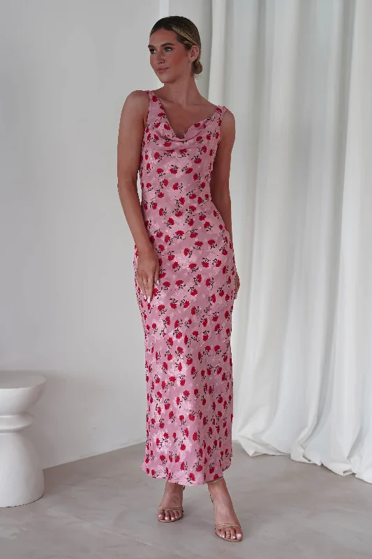 Ashley Floral Print Maxi Dress | Pink